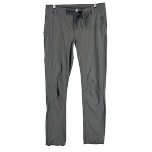 Black Diamond Womens Alpine Light Pants M Gray Belted Stretch Climbing Hiking